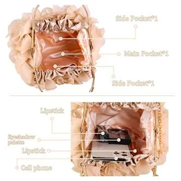 Lanpet Women Floral Clutch Purses Satin Flower Evening Bag Party Prom Handbags