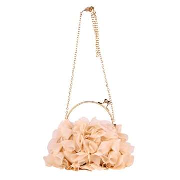Lanpet Women Floral Clutch Purses Satin Flower Evening Bag Party Prom Handbags