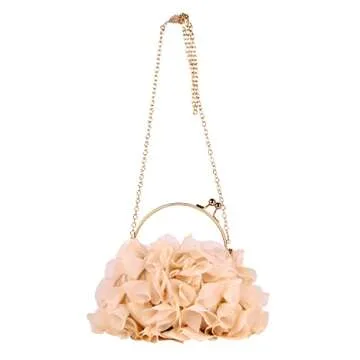 Lanpet Women Floral Clutch Purses Satin Flower Evening Bag Party Prom Handbags