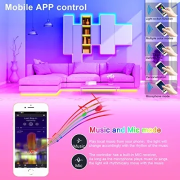 Smart LED Strip Lights 100ft with Bluetooth Controls