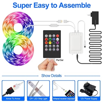 Smart LED Strip Lights 100ft with Bluetooth Controls