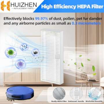 HUIZHEN Replacement Parts for MAMNV BR150/BR151, for ZCWA BR150/BR151, for ONSON BR150/BR151, for MANVINS G20, for Kilgone G20 Robot Vacuum Mop Combo Accessories,4 Side Brush 2 HEPA Filters 2 Mop Pads