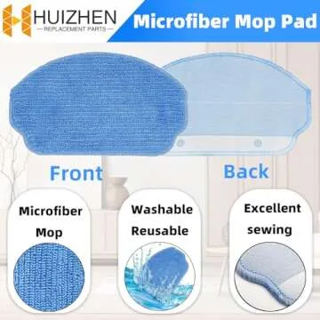 HUIZHEN Replacement Parts for MAMNV BR150/BR151, for ZCWA BR150/BR151, for ONSON BR150/BR151, for MANVINS G20, for Kilgone G20 Robot Vacuum Mop Combo Accessories,4 Side Brush 2 HEPA Filters 2 Mop Pads