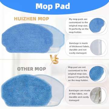 HUIZHEN Replacement Parts for MAMNV BR150/BR151, for ZCWA BR150/BR151, for ONSON BR150/BR151, for MANVINS G20, for Kilgone G20 Robot Vacuum Mop Combo Accessories,4 Side Brush 2 HEPA Filters 2 Mop Pads