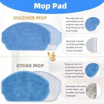 HUIZHEN Replacement Parts for MAMNV BR150/BR151, for ZCWA BR150/BR151, for ONSON BR150/BR151, for MANVINS G20, for Kilgone G20 Robot Vacuum Mop Combo Accessories,4 Side Brush 2 HEPA Filters 2 Mop Pads