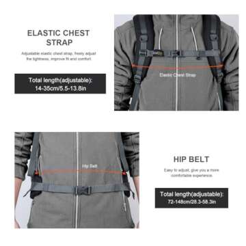 MOUNTAINTOP 40L Hiking Backpack Lightweight Travel Backpack for Men&Women Outdoor Camping Backpacking with Rain Cover