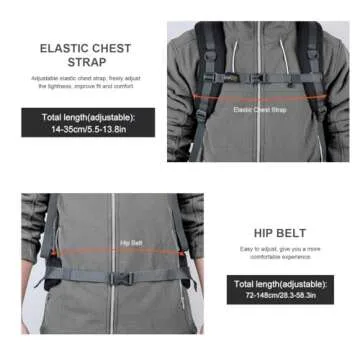 MOUNTAINTOP 40L Hiking Backpack Lightweight Travel Backpack for Men&Women Outdoor Camping Backpacking with Rain Cover