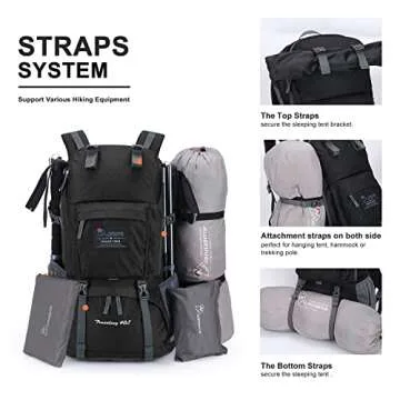 MOUNTAINTOP 40L Hiking Backpack Lightweight Travel Backpack for Men&Women Outdoor Camping Backpacking with Rain Cover