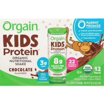 Orgain Kids Chocolate Protein Shake - Healthy Snack 8g Protein
