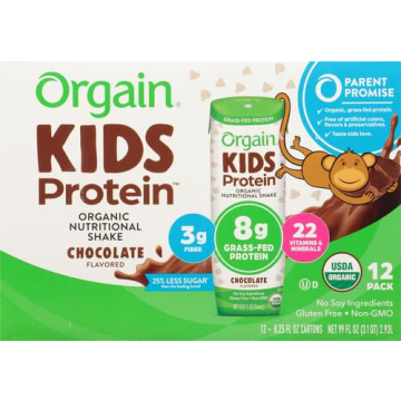 Orgain Kids Chocolate Protein Shake - Healthy Snack 8g Protein