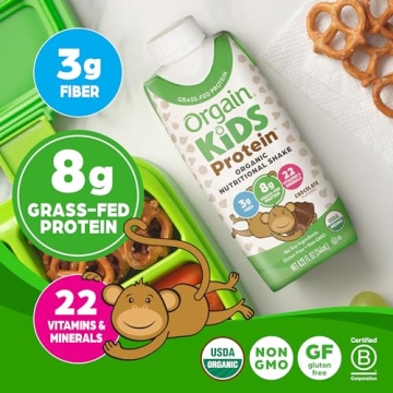 Orgain Kids Chocolate Protein Shake - Healthy Snack 8g Protein