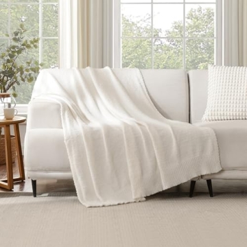 Knit Throw Blanket for Couch - Soft and Cozy Plush Design