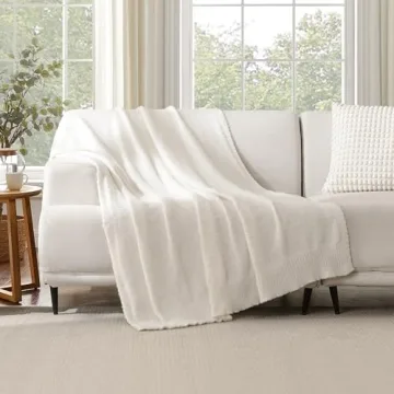 Knit Throw Blanket for Couch - Soft and Cozy Plush Design
