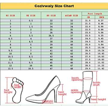 Cozivwaiy Women High Heel Ankle Boots Round Toe Short Boots Platform Plus size (US 1-12.5)