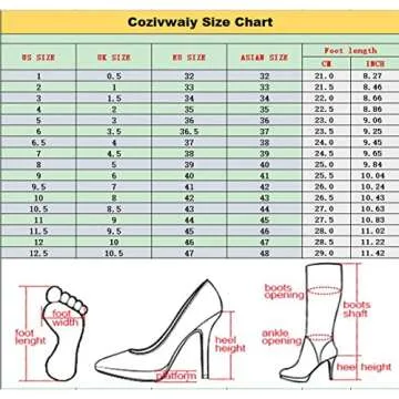 Cozivwaiy Women High Heel Ankle Boots Round Toe Short Boots Platform Plus size (US 1-12.5)