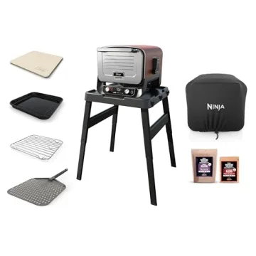 Ninja OO101 Woodfire 8-in-1 Outdoor Oven, Pizza Oven, 700°F,BBQ Smoker,Portable, Electric,Terracott...