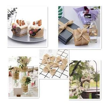 2 Rolls Burlap Ribbon Set, 21.87 Yards 2 inch Wide Burlap Weave Ribbon for Craft Wreaths Wrapping Bows Christmas Tree (Orange+Natural+Jute Twine)