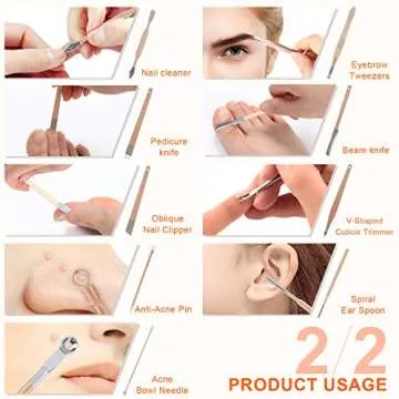 Manicure Set Nail Clippers Pedicure Kit, Professional Rose Gold Stainless Steel Personal Grooming Kit, 18 in 1 Nail Care Tools with Luxurious Leather Travel Case for men and women