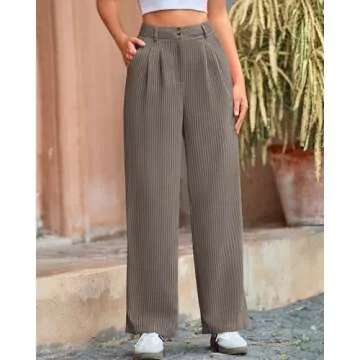 BTFBM Women Striped Dress Pants 2025 Spring Business Casual Outfits Wide Leg Long Palazzo Pants Work...