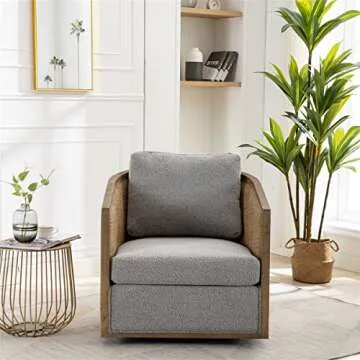 Stylish Swivel Barrel Chair with Soft Padded Seat