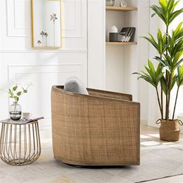 Stylish Swivel Barrel Chair with Soft Padded Seat