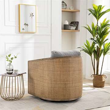 Stylish Swivel Barrel Chair with Soft Padded Seat