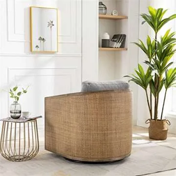 Stylish Swivel Barrel Chair with Soft Padded Seat