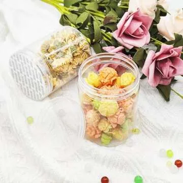 Dayify 20 pack 8oz Plastic Jars with Lids, Refillable Round Empty Containers for Cosmetics, Leakproof Clear Storage Containers with Pen Labels for Dry Food, Cookie, Cream, Butter, Slime