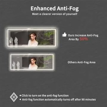 VanPokins Bathroom Mirror with Lights, 96x36 Inch Gradient Front and Backlit Big Lighted Bathroom Mirror, 3 Colors Dimmable CRI>90 Double Lights, IP54 Enhanced Anti-Fog, Wall Mount LED Mirror