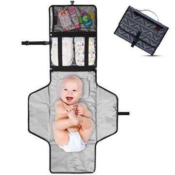Crystal Baby Smile Portable Changing Pad - Diaper Clutch - Lightweight Travel Station Kit for Baby D...