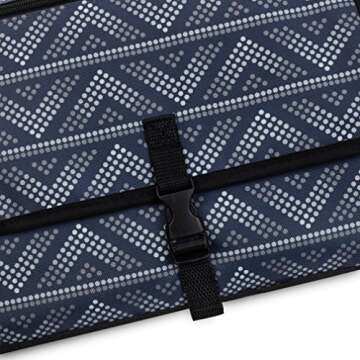 Crystal Baby Smile Portable Changing Pad - Diaper Clutch - Lightweight Travel Station Kit for Baby Diapering - Entirely Padded, Detachable and Wipeable Mat - Mesh and Zippered Pockets - Gray Dots