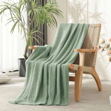 JOOJA Throw Blanket Twin Size for Bed Super Soft Blankets for Couch Comfy Cozy Blanket Knit Fuzzy Plush Fleece Blanket Gift for Women Lightweight Blanket for Living Room Sofa 60 x 80 Inches Sage