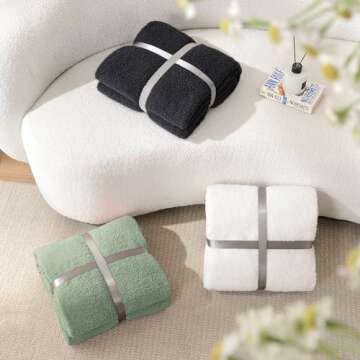 JOOJA Throw Blanket Twin Size for Bed Super Soft Blankets for Couch Comfy Cozy Blanket Knit Fuzzy Plush Fleece Blanket Gift for Women Lightweight Blanket for Living Room Sofa 60 x 80 Inches Sage