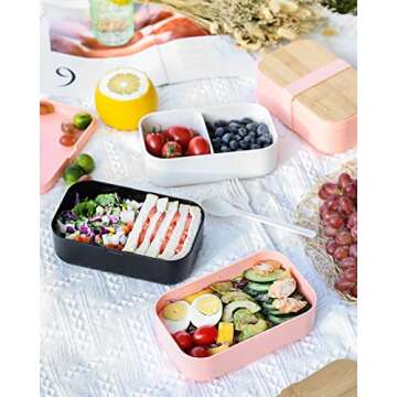 Stylish INVVNI Bento Box with Bamboo Lid - Leakproof & Eco-friendly
