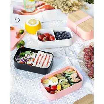 Stylish INVVNI Bento Box with Bamboo Lid - Leakproof & Eco-friendly