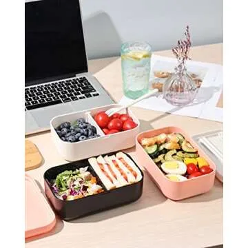 Stylish INVVNI Bento Box with Bamboo Lid - Leakproof & Eco-friendly