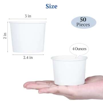 Lakesstory Paper Ice Cream Cups 4oz Small White Dessert Bowls Frozen Yogurt Cup White Dessert Bowls ...