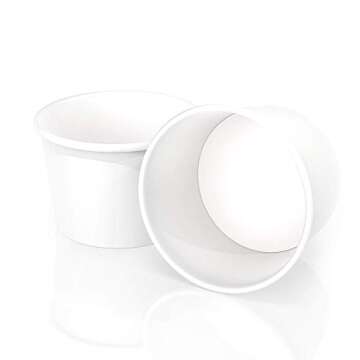 Lakesstory Paper Ice Cream Cups 4oz Small White Dessert Bowls Frozen Yogurt Cup White Dessert Bowls Frozen Dessert Supplies Pack of 50 count