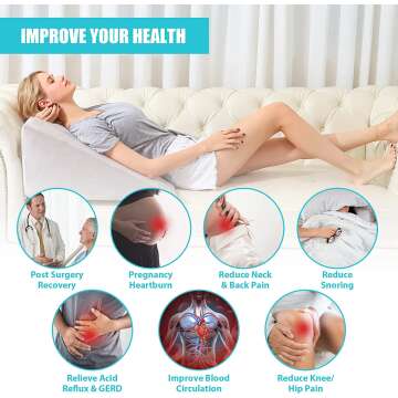 Lisenwood Foam Bed Wedge Pillow Set for Comfort