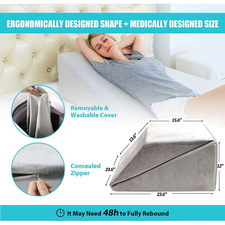 Lisenwood Foam Bed Wedge Pillow Set for Comfort
