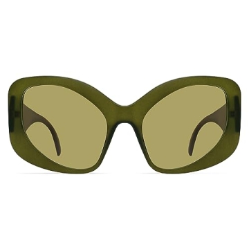 TYA Oversized Sunglasses for Women Fashion Oval Futuristic Chunky Sunglasses Cat-Eye Rectangular Sha...