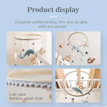 Crib Mobile for Baby Boys Girls Ocean Whale Nursery Mobile Gender Neutral Baby Mobile Handmade Ceiling Mobile Best Gifts for Christmas Birthday Baby Shower