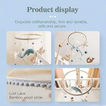 Crib Mobile for Baby Boys Girls Ocean Whale Nursery Mobile Gender Neutral Baby Mobile Handmade Ceiling Mobile Best Gifts for Christmas Birthday Baby Shower