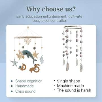 Crib Mobile for Baby Boys Girls Ocean Whale Nursery Mobile Gender Neutral Baby Mobile Handmade Ceiling Mobile Best Gifts for Christmas Birthday Baby Shower