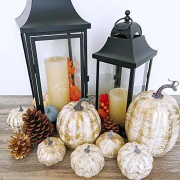 7 Pcs Faux Pumpkins for Fall Thanksgiving Home Decor