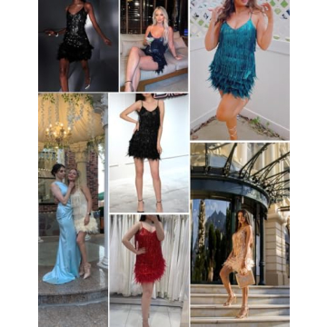 Gatsby Fringe Mini Sequin Dress for Parties and Events