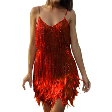 Gatsby Fringe Mini Sequin Dress for Parties and Events
