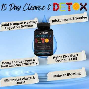 Research Labs 15 Day Colon Cleanse & Detox for Less Bloat Flat Tummy w/Probiotics - 2 Fer 1 - Consti...