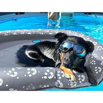 Vercico Dog Pool Float - Inflatable Float for Small & Large Dogs, Puncture Proof (Gray)