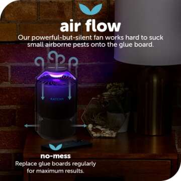 Katchy Original and Midnight Glue Board Refills (8 Pack) - Indoor Insect Trap Glue Board Refills for Mosquito, Gnat, Moth, Fruit Flies - Non-Zapper Traps for Buzz-Free Home